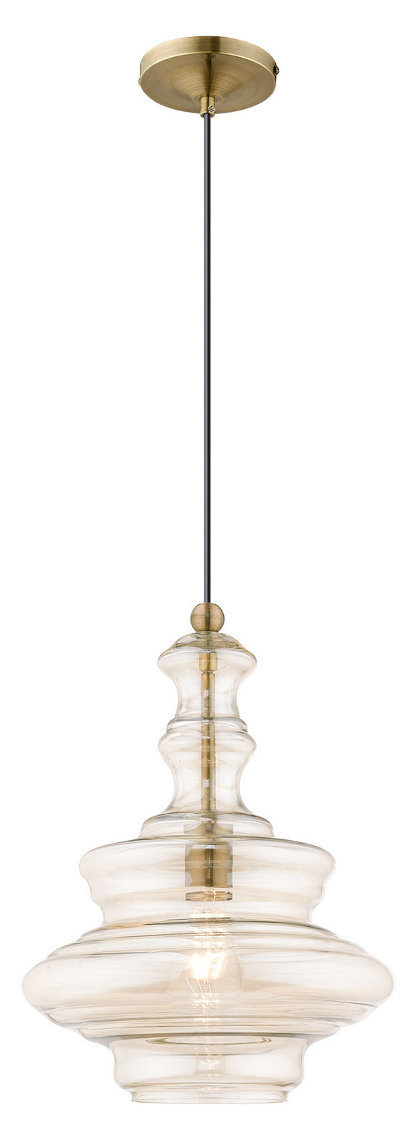 Art Glass 12.25 Inch 1 Light Mini Pendant With Champagne Glass