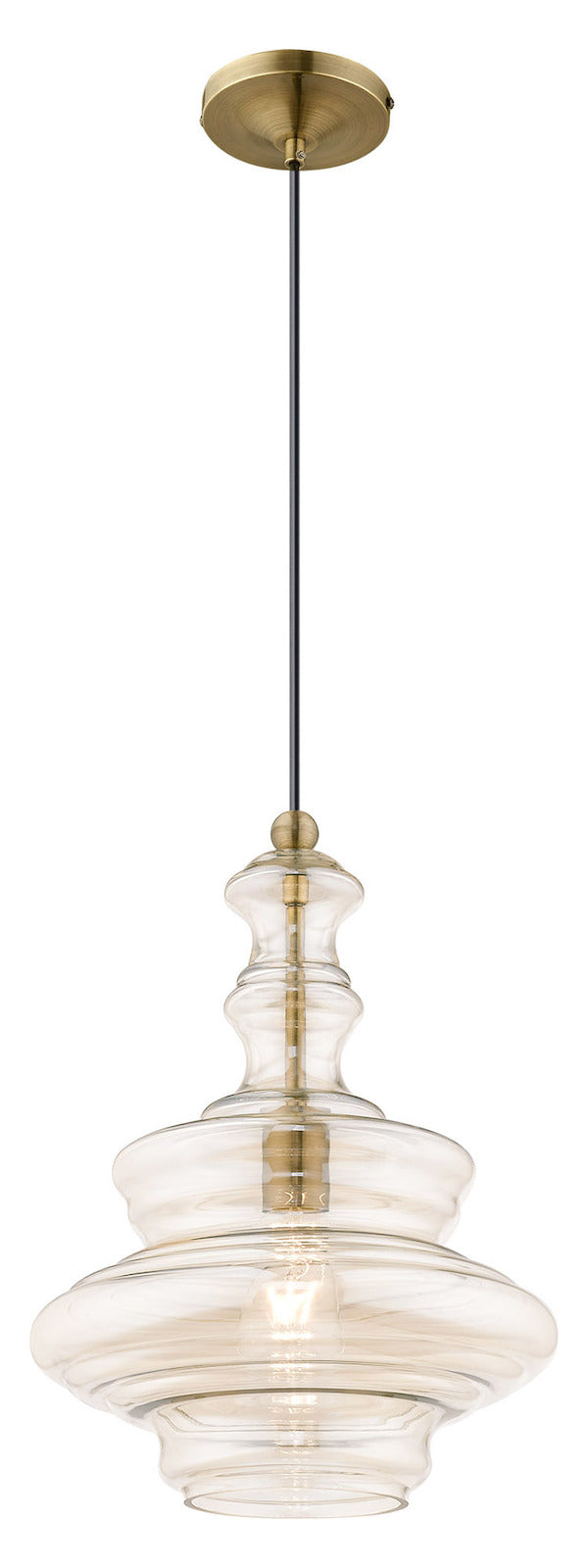 Art Glass 12.25 Inch 1 Light Mini Pendant With Champagne Glass