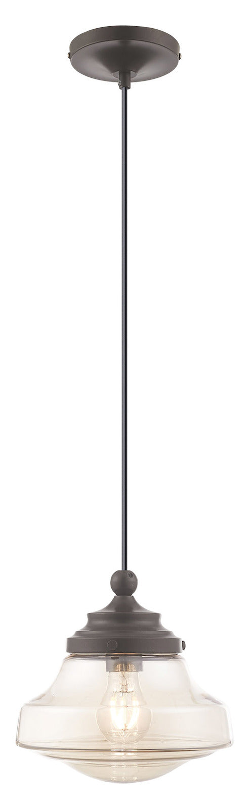 Art Glass 9 Inch 1 Light Mini Pendant With Champagne Glass by Livex Lighting