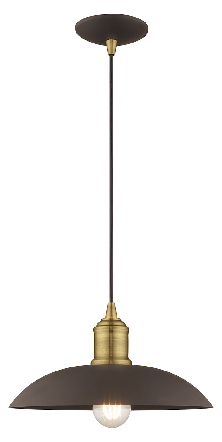 Metal Shade 12.5 Inch 1 Light Mini Pendant by Livex Lighting