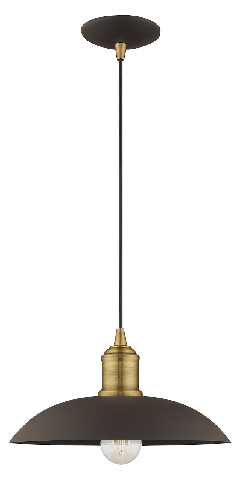 Metal Shade 12.5 Inch 1 Light Mini Pendant
