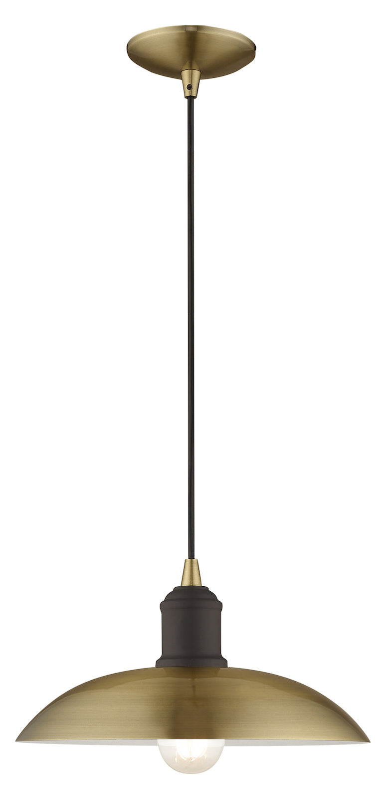 Metal Shade 12.5 Inch 1 Light Mini Pendant by Livex Lighting