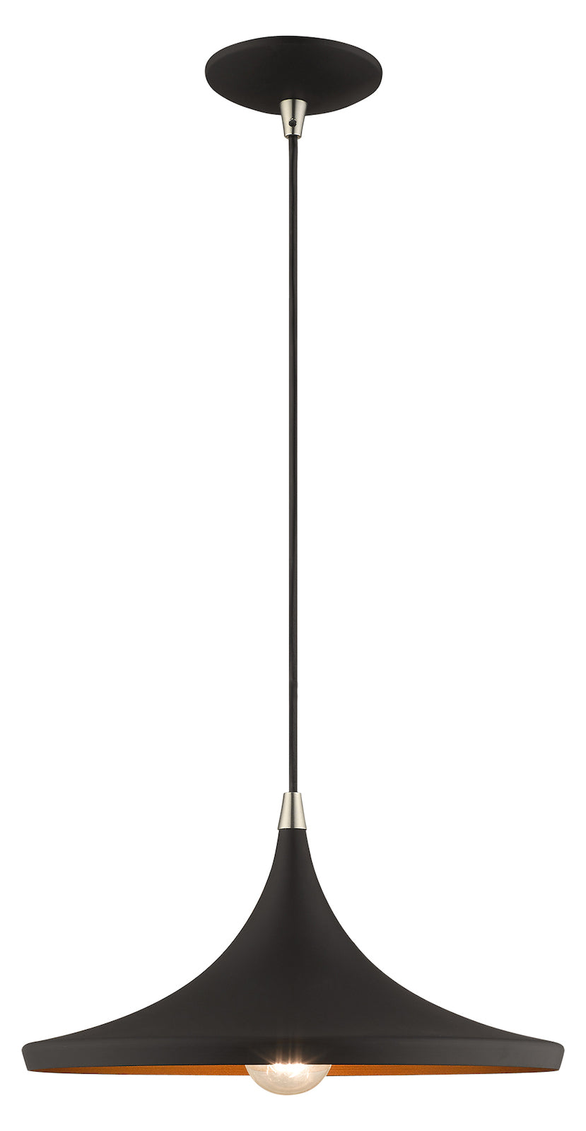Metal Shade 14 Inch 1 Light Mini Pendant by Livex Lighting