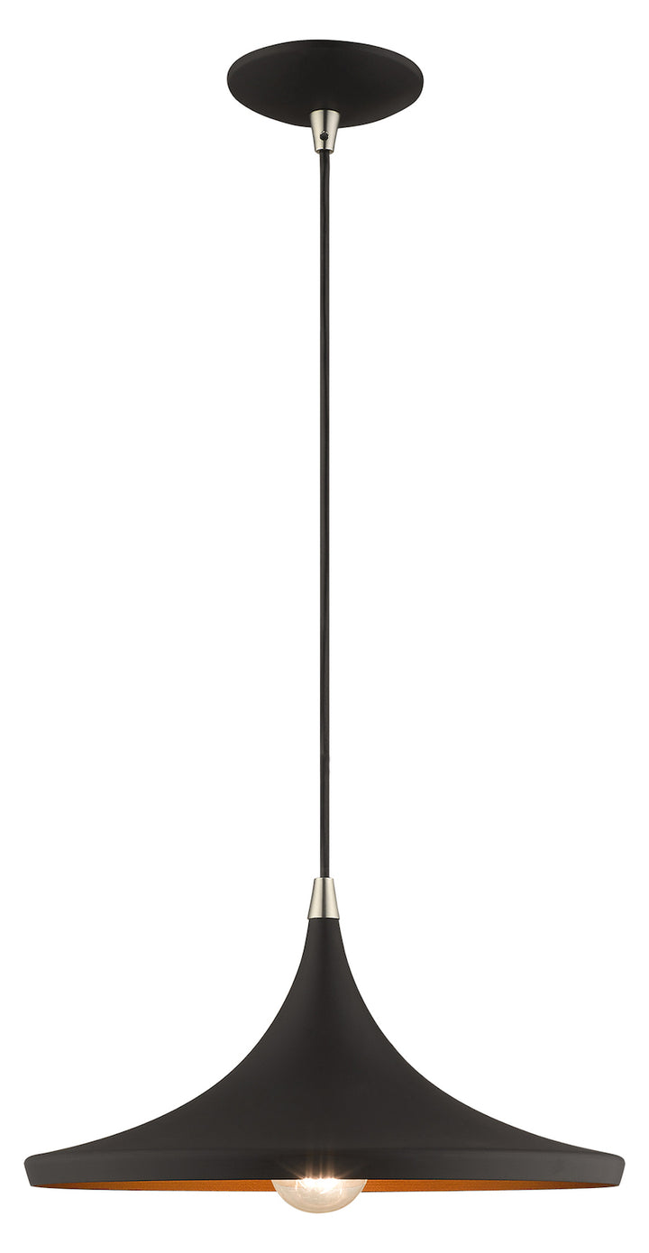Metal Shade 14 Inch 1 Light Mini Pendant by Livex Lighting