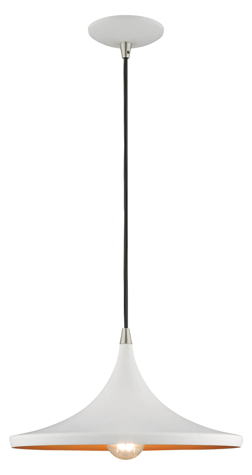 Metal Shade 14 Inch 1 Light Mini Pendant by Livex Lighting