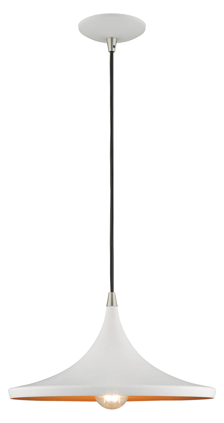Metal Shade 14 Inch 1 Light Mini Pendant by Livex Lighting