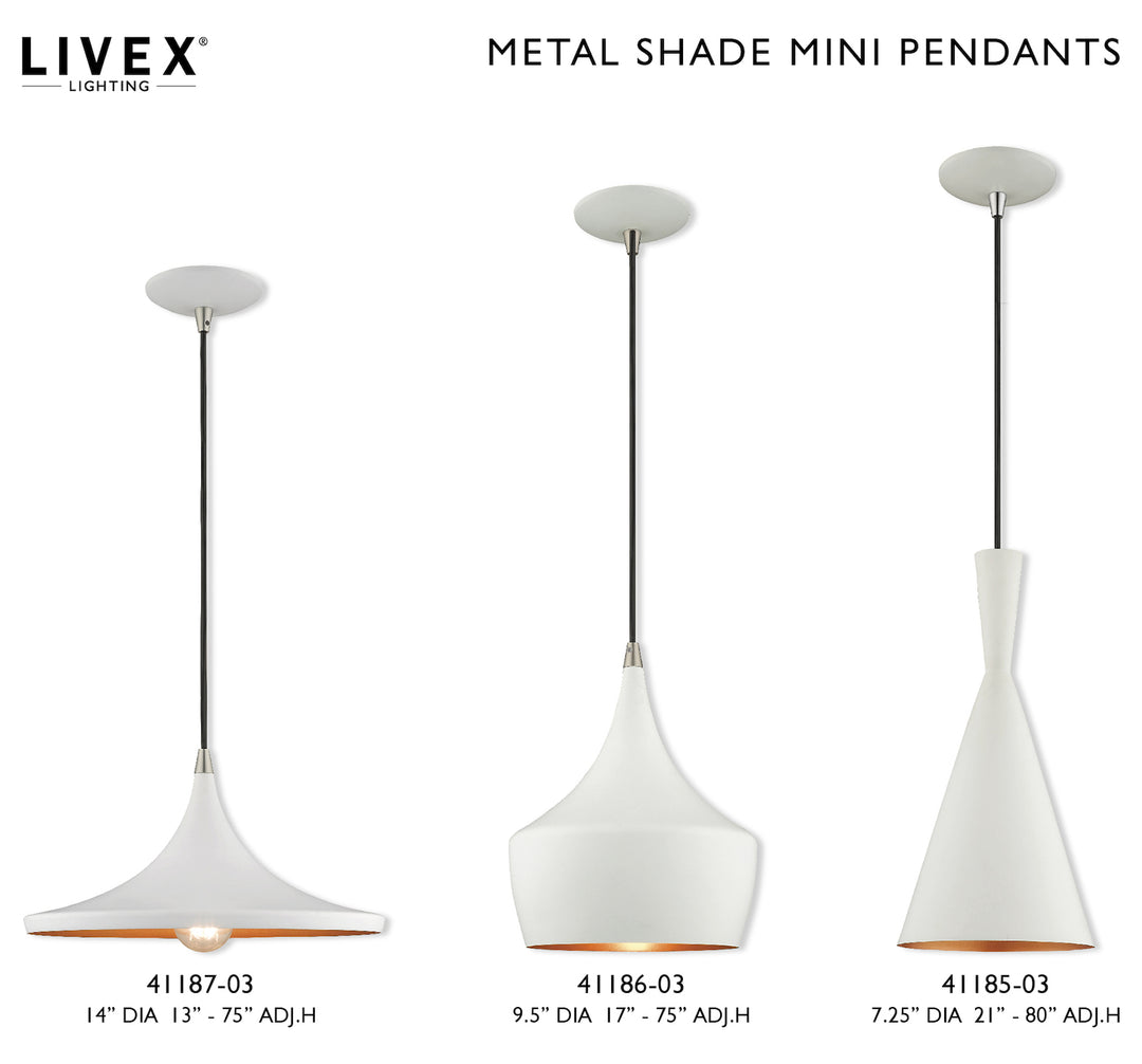 Metal Shade 14 Inch 1 Light Mini Pendant