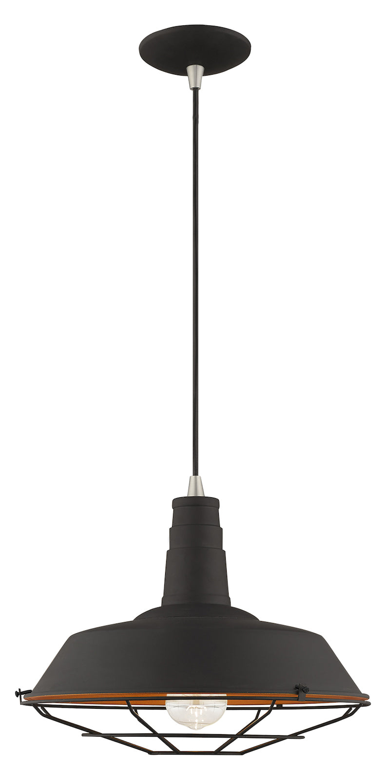 Metal Shade 14 Inch 1 Light Mini Pendant by Livex Lighting