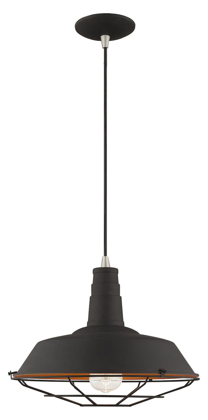 Metal Shade 14 Inch 1 Light Mini Pendant by Livex Lighting
