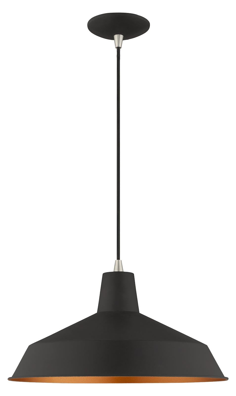Metal Shade 16 Inch 1 Light Mini Pendant by Livex Lighting