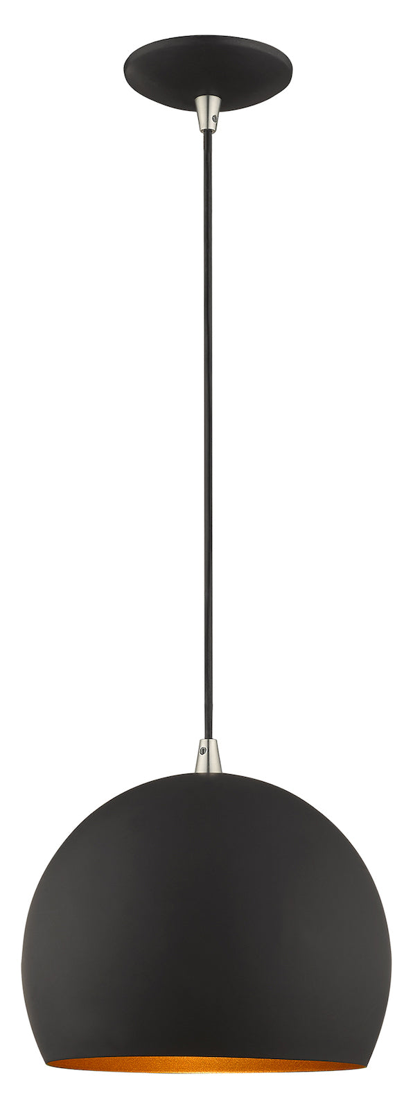 Metal Shade 10 Inch 1 Light Mini Pendant by Livex Lighting
