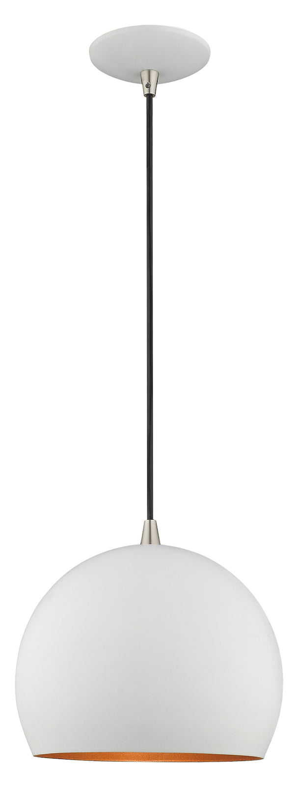 Metal Shade 10 Inch 1 Light Mini Pendant by Livex Lighting