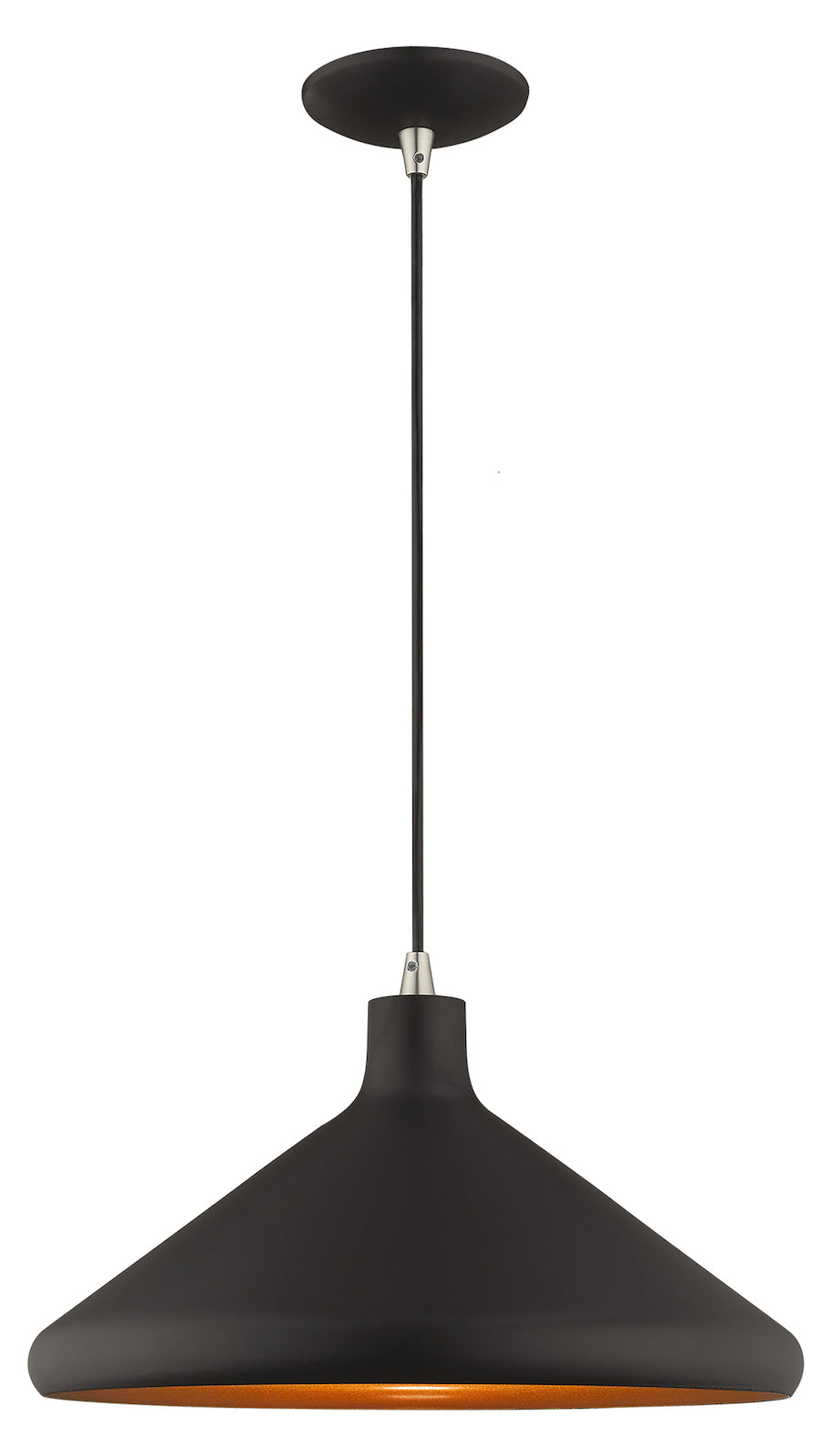 Metal Shade 15.25 Inch 1 Light Mini Pendant by Livex Lighting