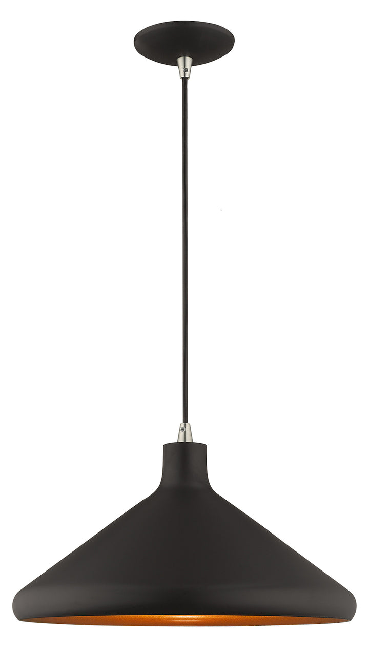 Metal Shade 15.25 Inch 1 Light Mini Pendant by Livex Lighting