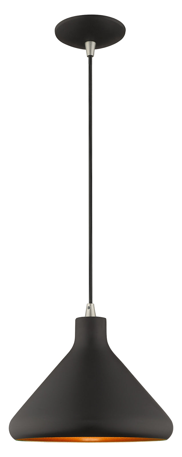 Metal Shade 10.5 Inch 1 Light Mini Pendant by Livex Lighting