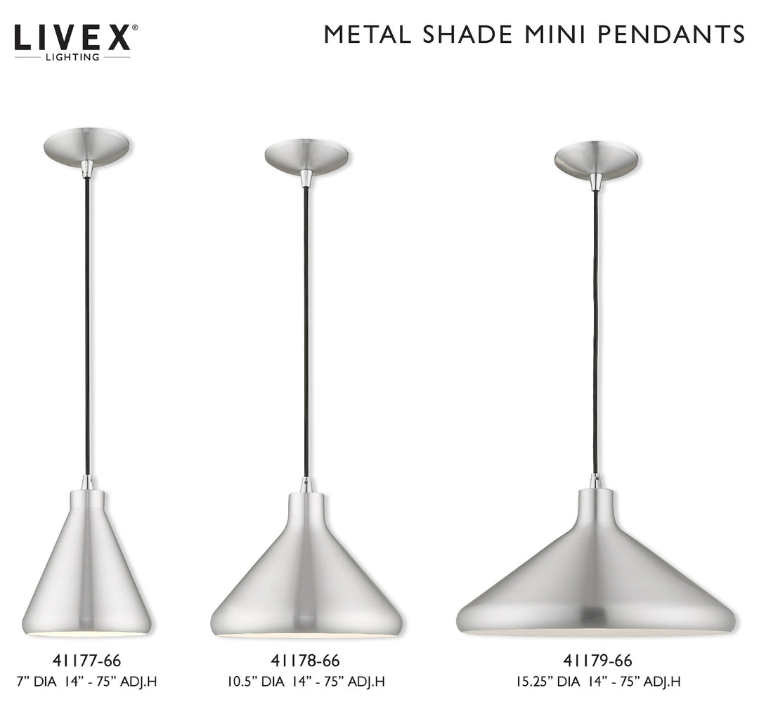 Metal Shade 7 Inch 1 Light Mini Pendant