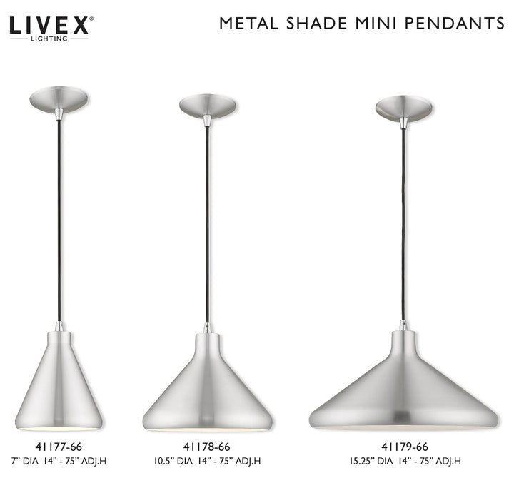 Metal Shade 7 Inch 1 Light Mini Pendant