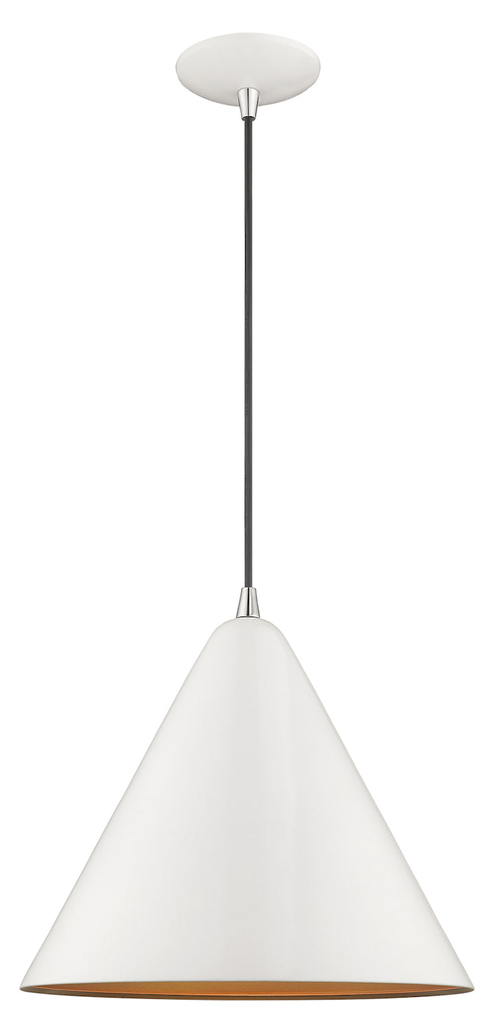 Metal Shade 14 Inch 1 Light Mini Pendant by Livex Lighting
