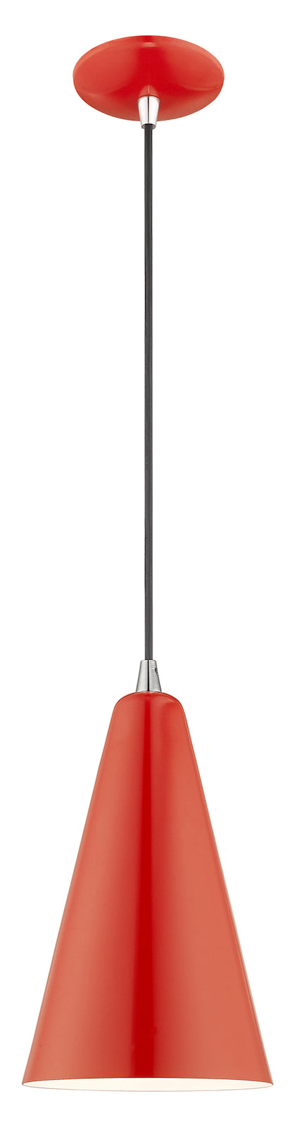 Metal Shade 7.35 Inch 1 Light Mini Pendant by Livex Lighting