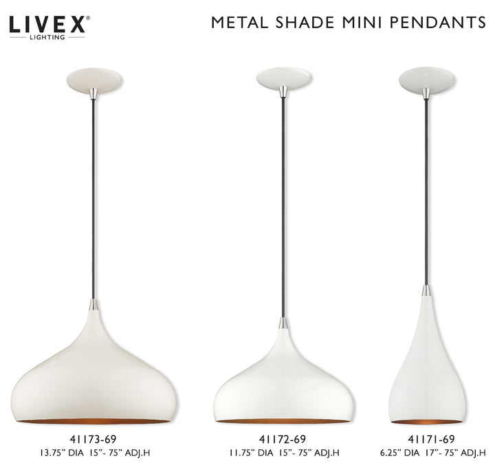 Metal Shade 13.75 Inch 1 Light Mini Pendant