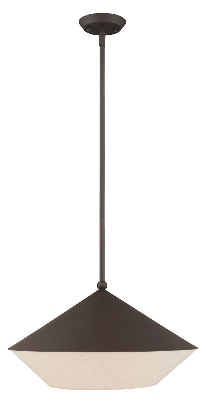 18 Inch 1 Light Pendant With Hand Crafted Hardback Shade by Livex Lighting
