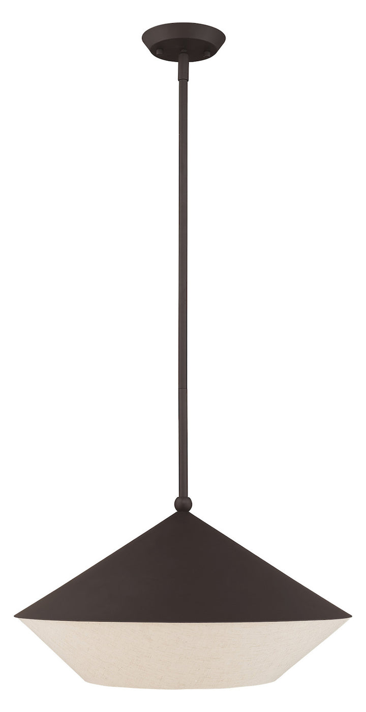18 Inch 1 Light Pendant With Hand Crafted Hardback Shade