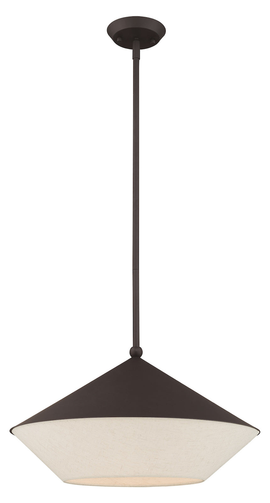 18 Inch 1 Light Pendant With Hand Crafted Hardback Shade