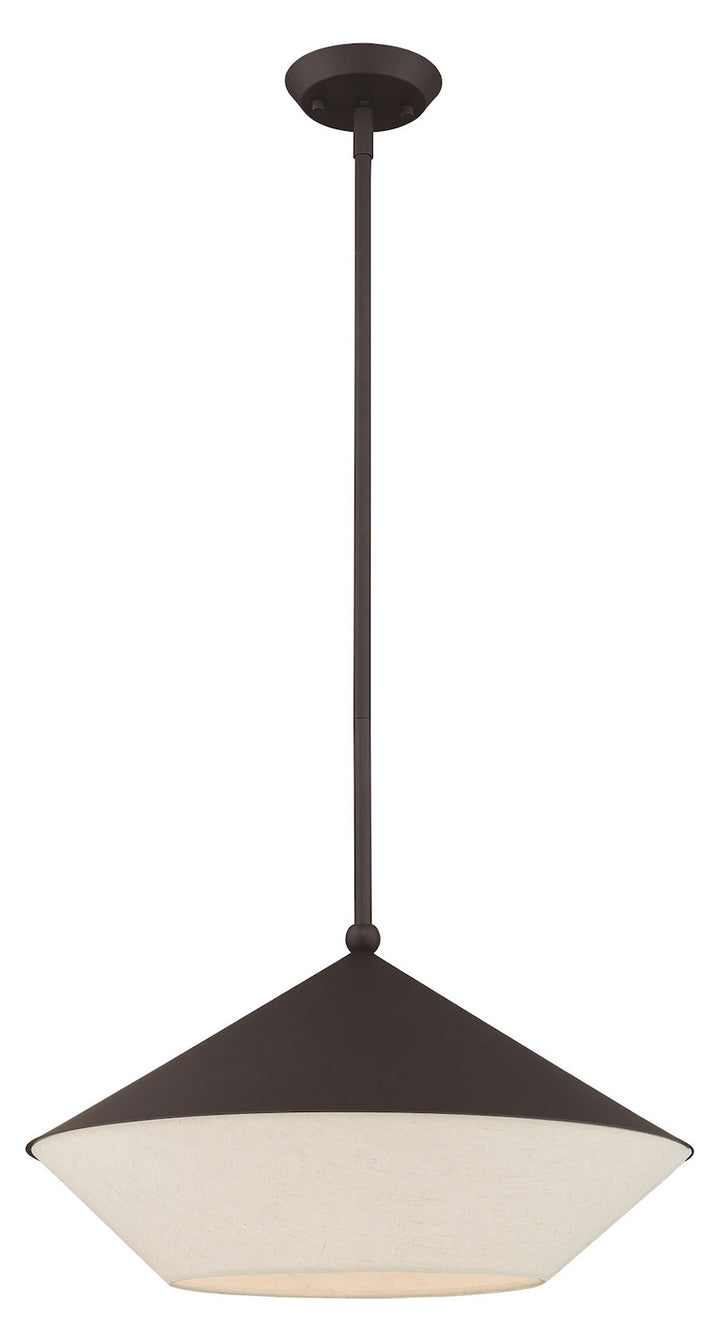 18 Inch 1 Light Pendant With Hand Crafted Hardback Shade