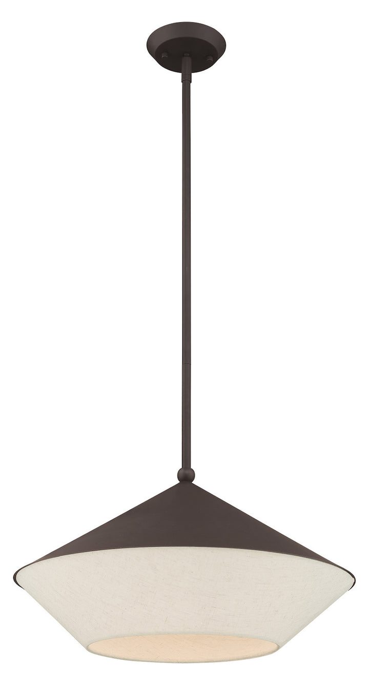 18 Inch 1 Light Pendant With Hand Crafted Hardback Shade