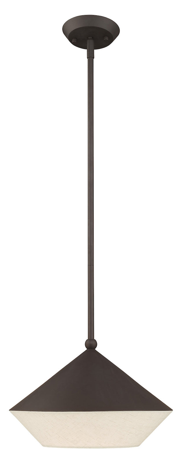 13 Inch 1 Light Mini Pendant With Hand Crafted Hardback Shade by Livex Lighting