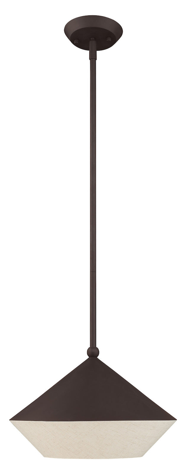13 Inch 1 Light Mini Pendant With Hand Crafted Hardback Shade