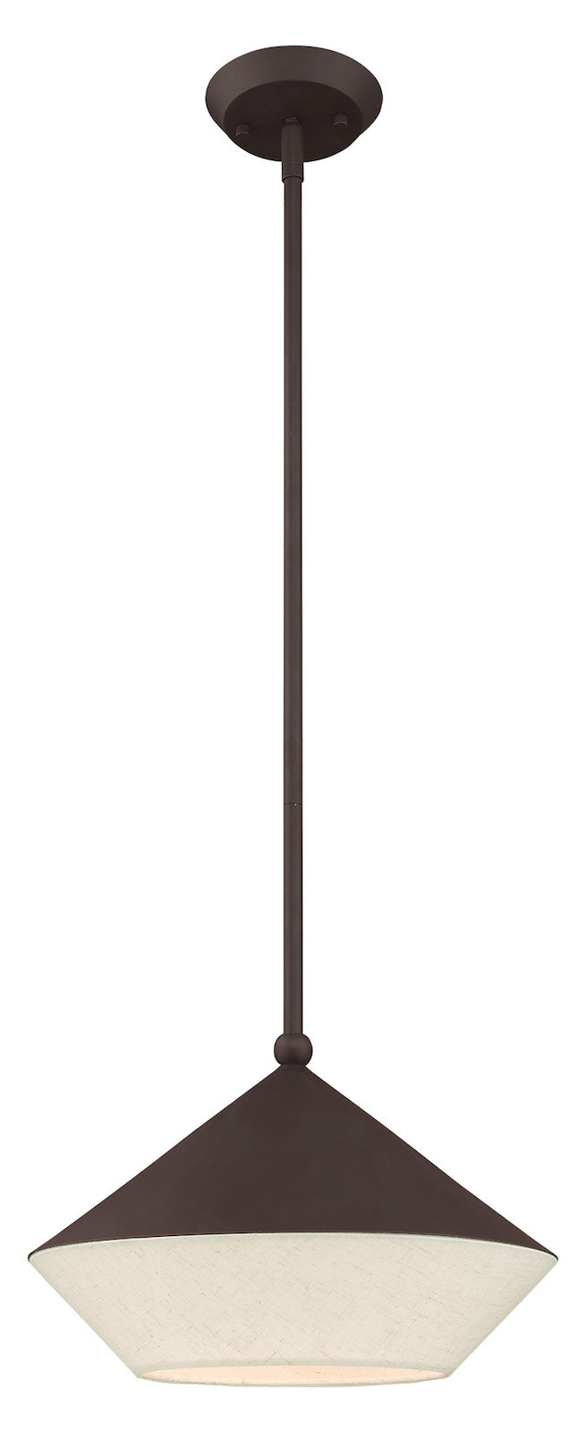 13 Inch 1 Light Mini Pendant With Hand Crafted Hardback Shade