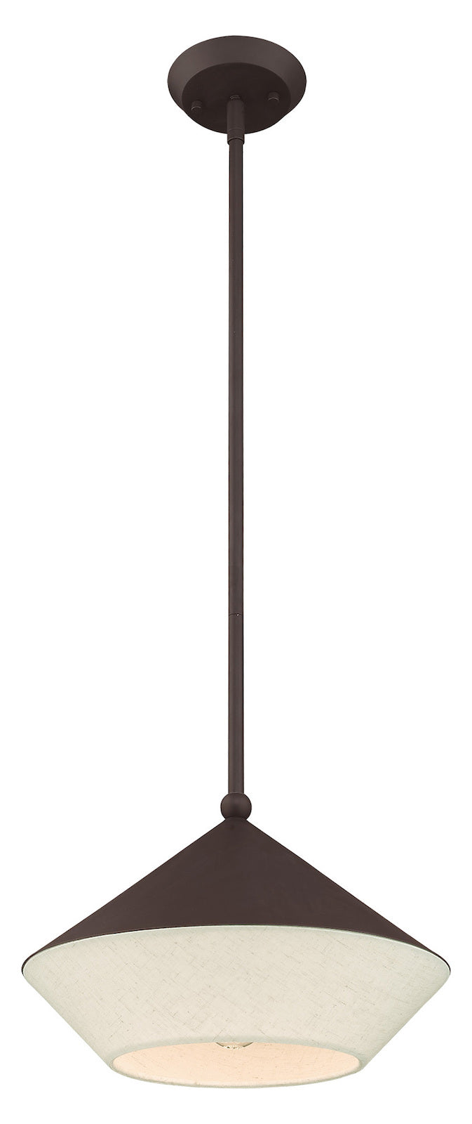 13 Inch 1 Light Mini Pendant With Hand Crafted Hardback Shade