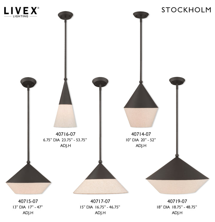 13 Inch 1 Light Mini Pendant With Hand Crafted Hardback Shade
