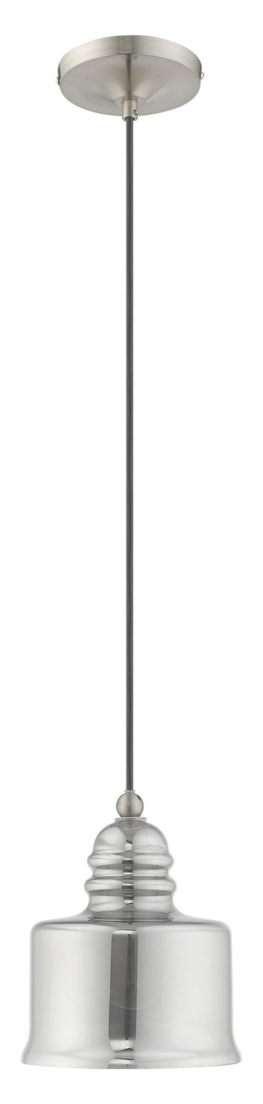Art Glass 6.75 Inch 1 Light Mini Pendant With Smoke Glass