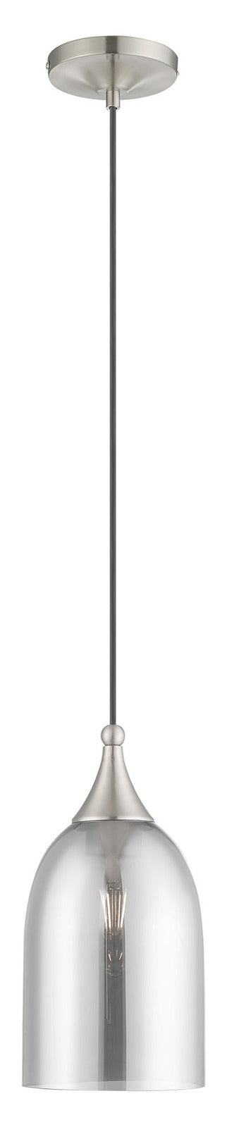 Art Glass 6.25 Inch 1 Light Mini Pendant With Smoke Glass by Livex Lighting
