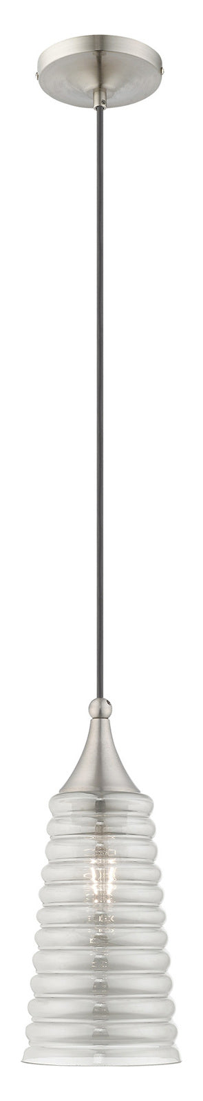 Art Glass 5.5 Inch 1 Light Mini Pendant With Smoke Glass by Livex Lighting