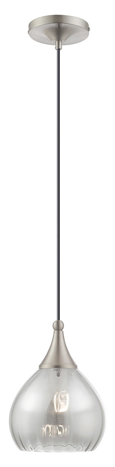Art Glass 7 Inch 1 Light Mini Pendant With Smoke Glass by Livex Lighting