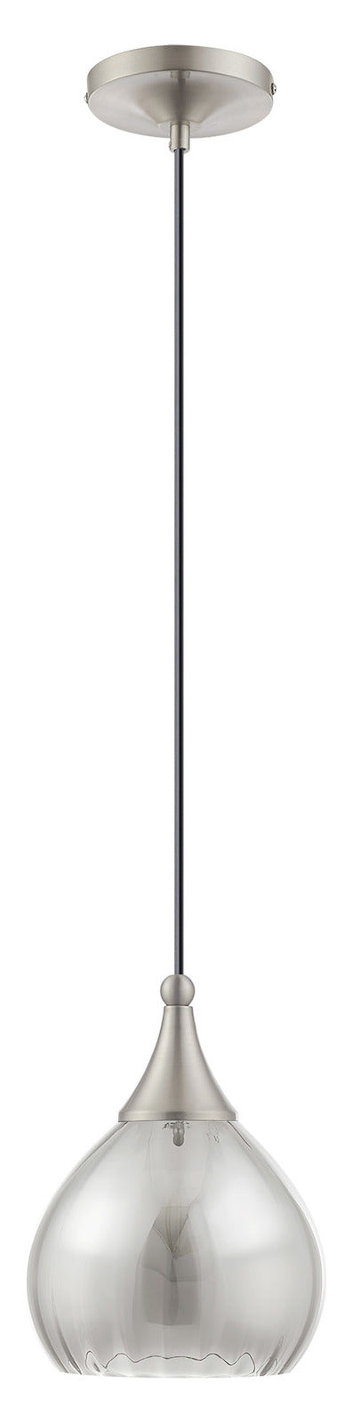 Art Glass 7 Inch 1 Light Mini Pendant With Smoke Glass