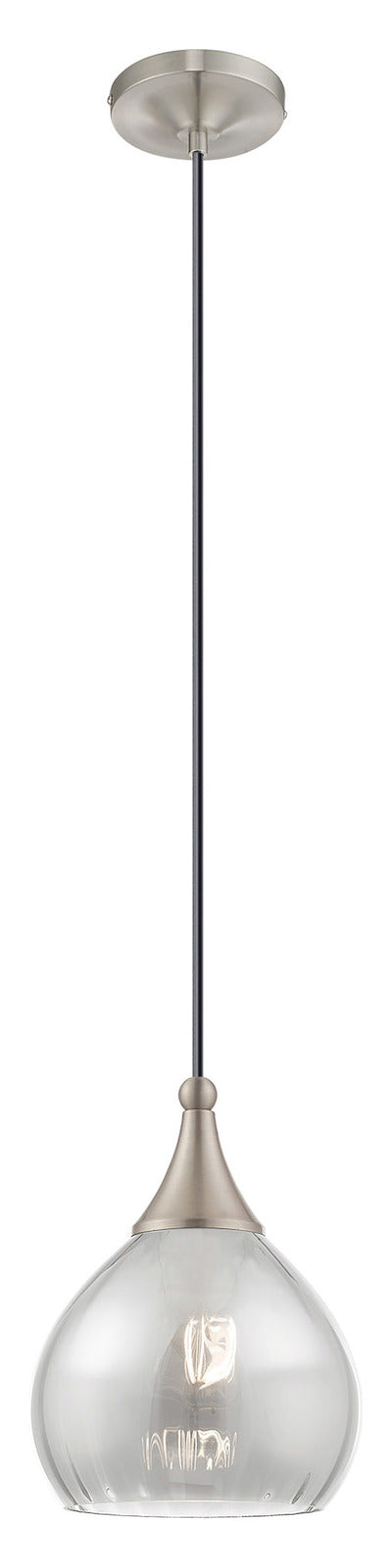 Art Glass 7 Inch 1 Light Mini Pendant With Smoke Glass