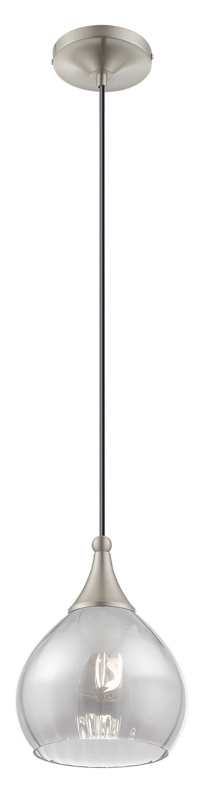 Art Glass 7 Inch 1 Light Mini Pendant With Smoke Glass