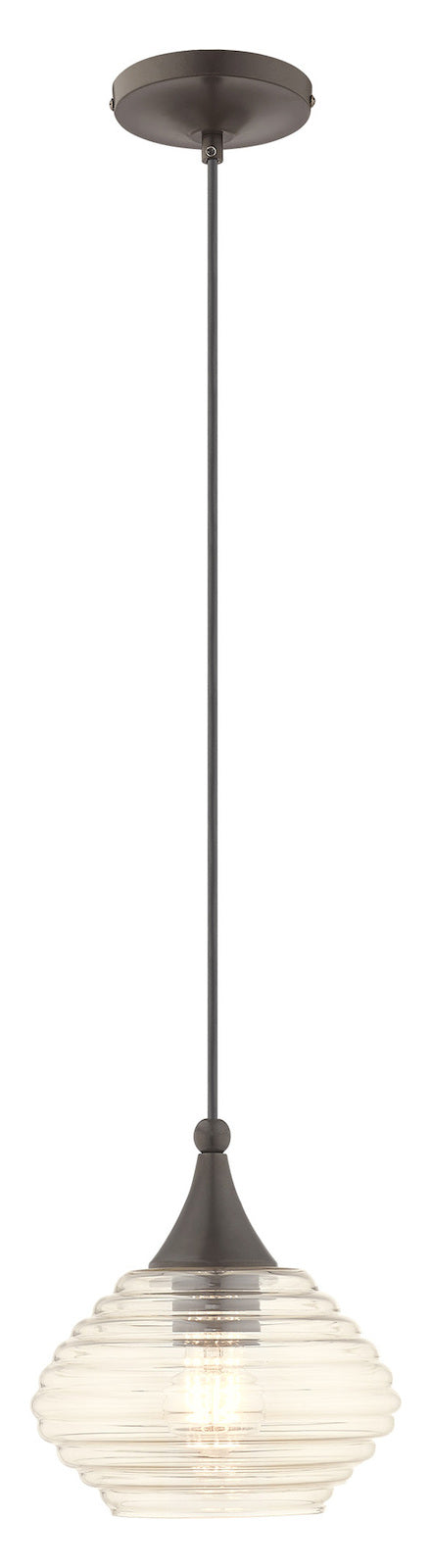 Art Glass 8.25 Inch 1 Light Mini Pendant With Champagne Glass by Livex Lighting