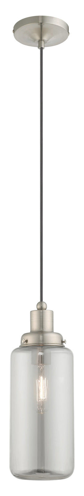 Art Glass 5 Inch 1 Light Mini Pendant With Smoke Glass by Livex Lighting