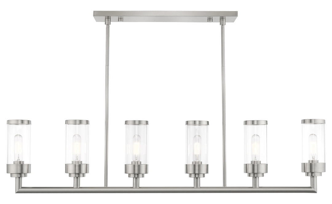 6 Light Linear Chandelier by Livex Lighting