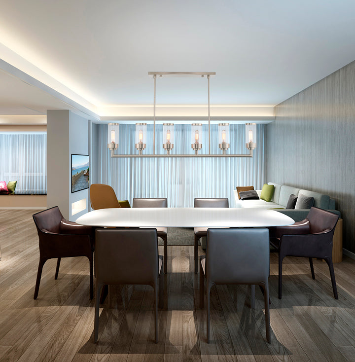 6 Light Linear Chandelier