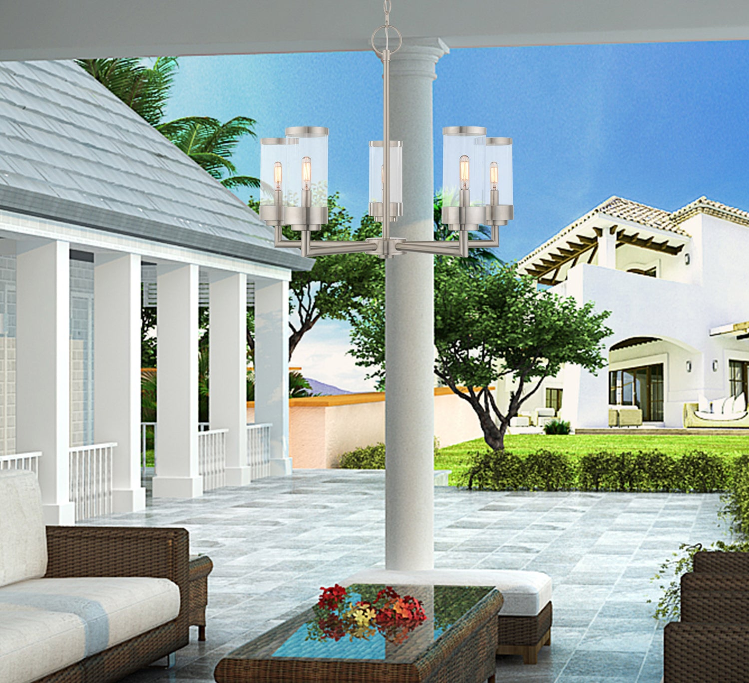 5 Light Outdoor Chandelier