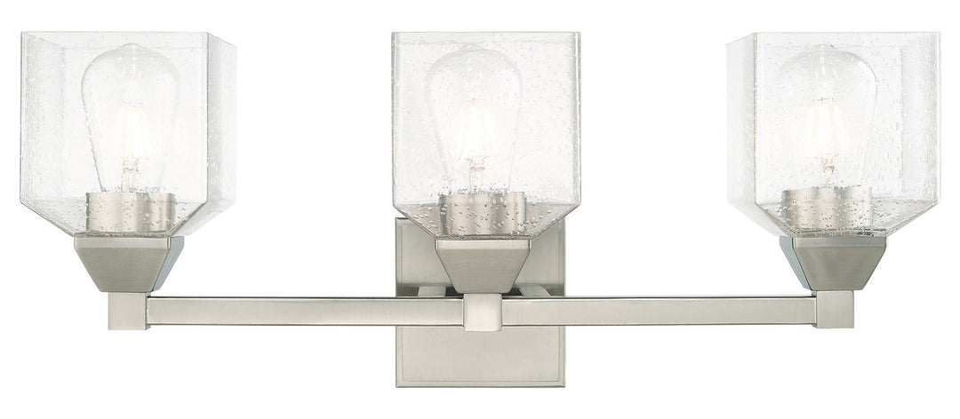 3 Light Bath Vanity With Clear Seeded Glass by Livex Lighting