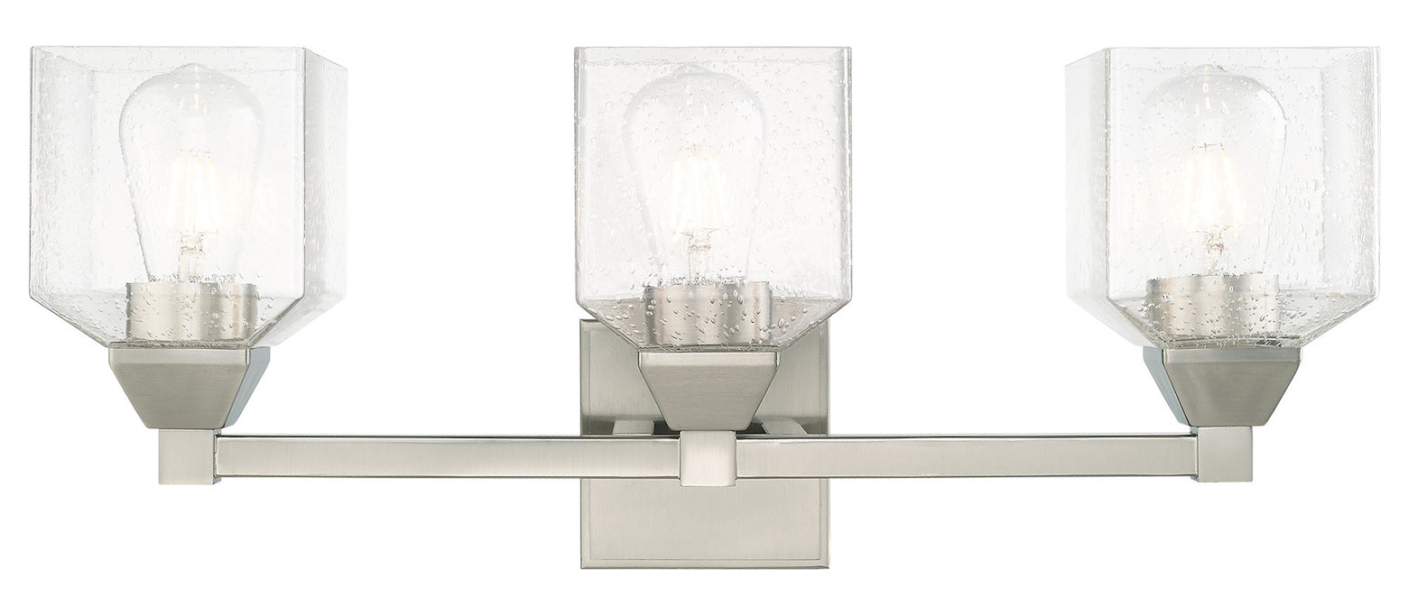 3 Light Bath Vanity With Clear Seeded Glass by Livex Lighting