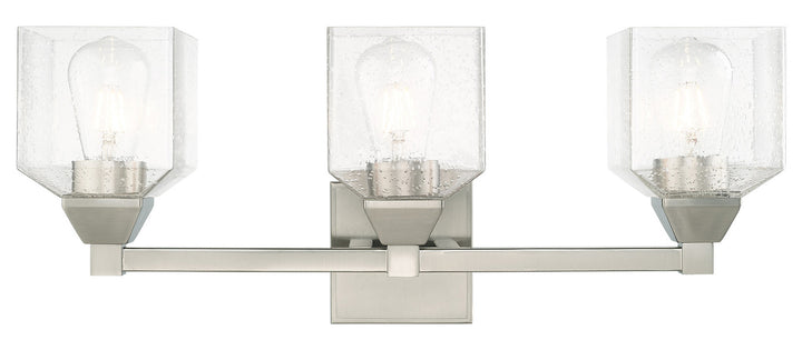 3 Light Bath Vanity With Clear Seeded Glass by Livex Lighting