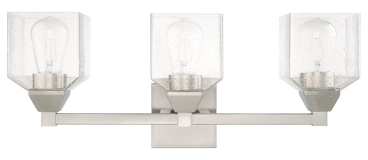 3 Light Bath Vanity With Clear Seeded Glass